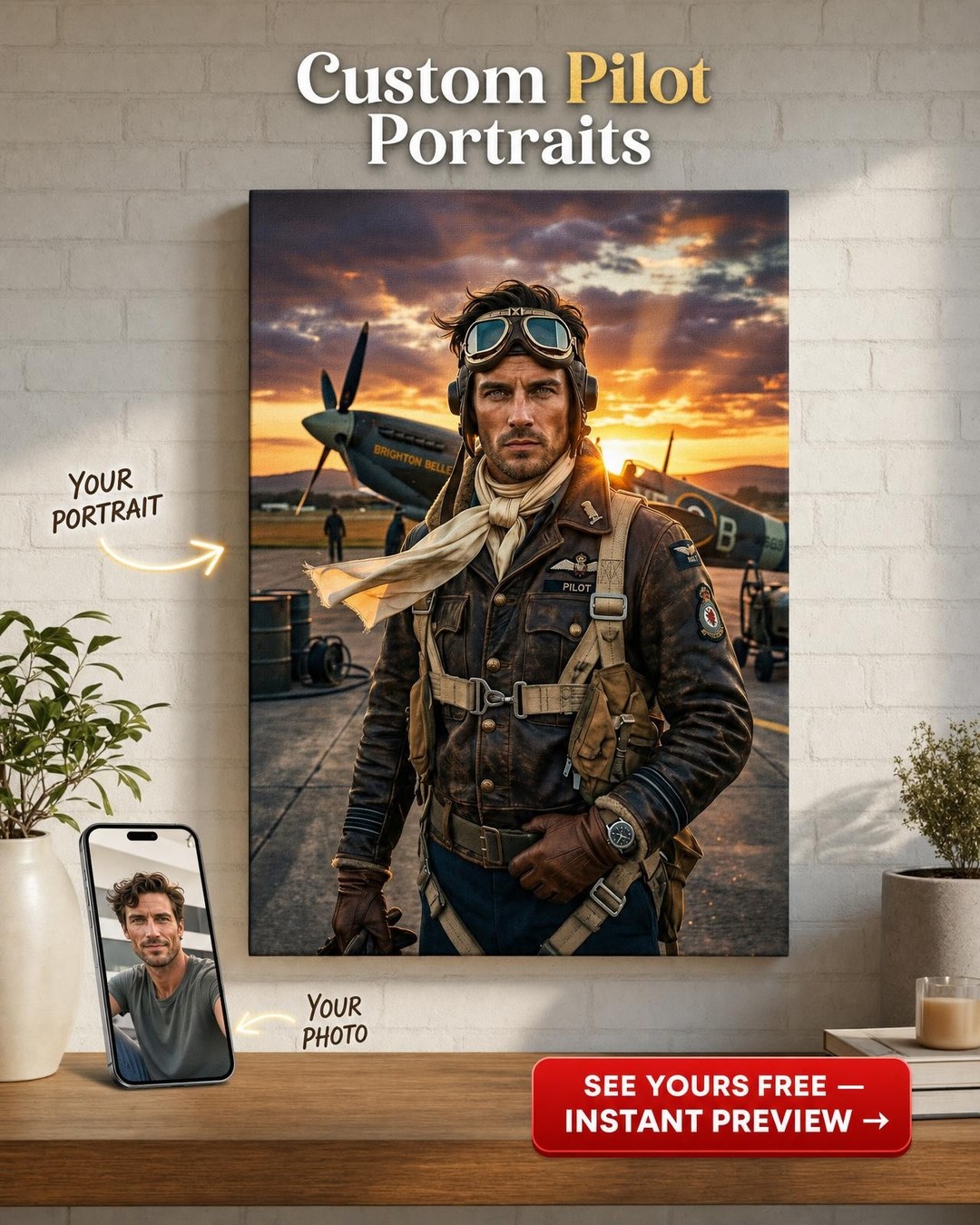 Custom Aviation Portrait Gift