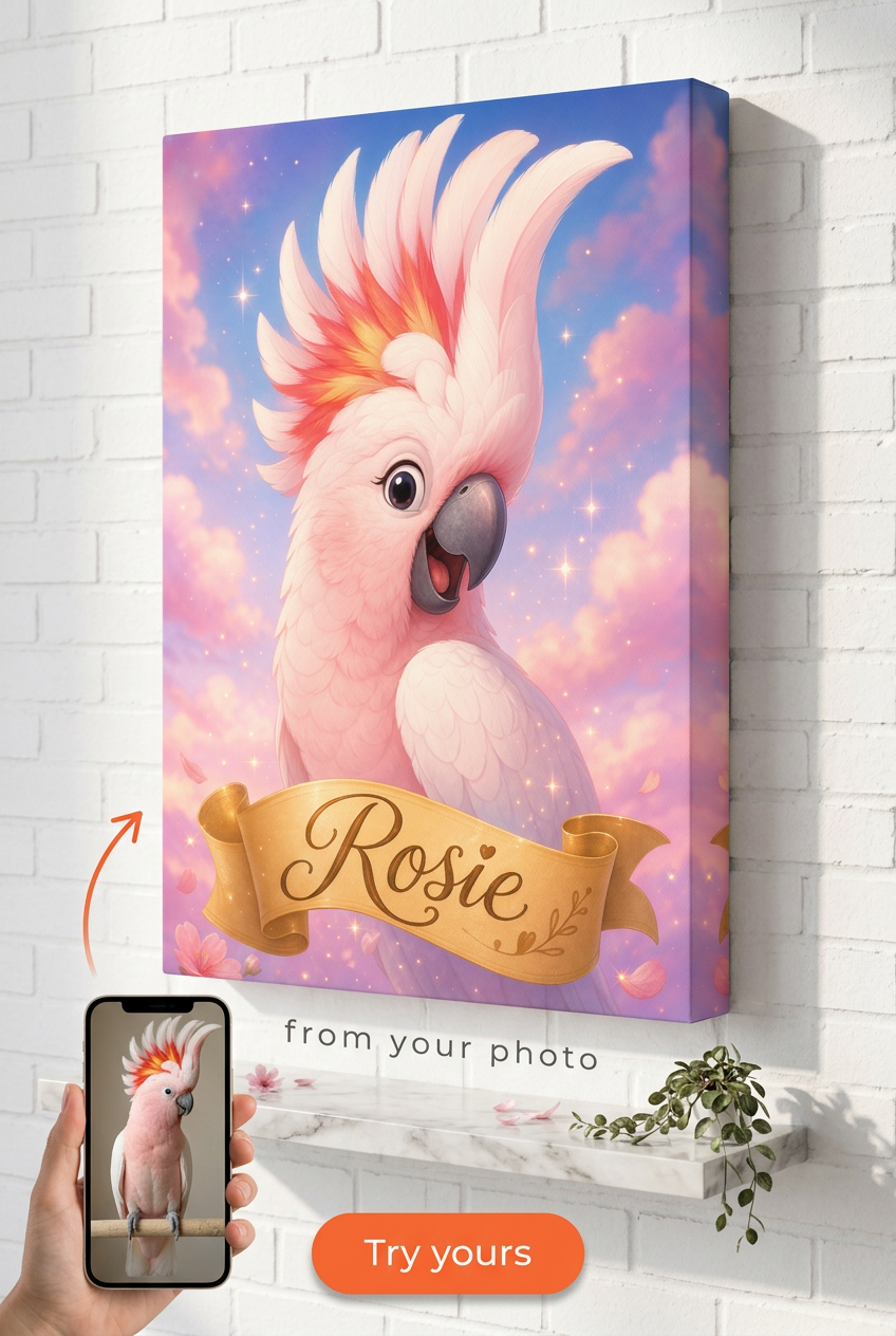 Custom Disney Cat Portrait — Whimsical Pet Canvas from Photo
