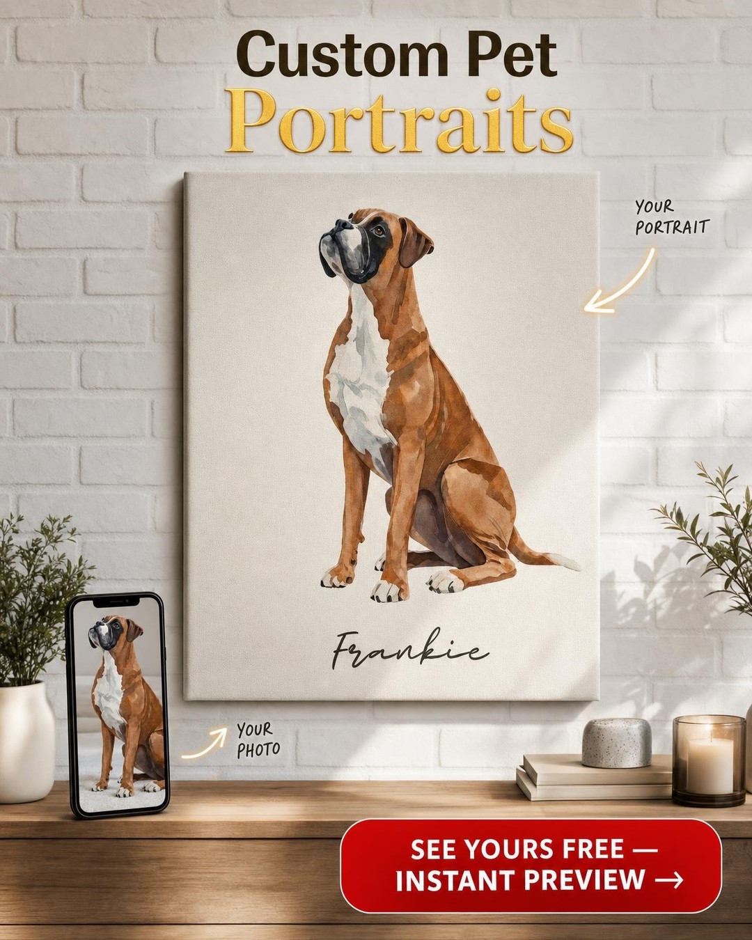 Premium Custom Portrait from Photo | Personalized Canvas Gift