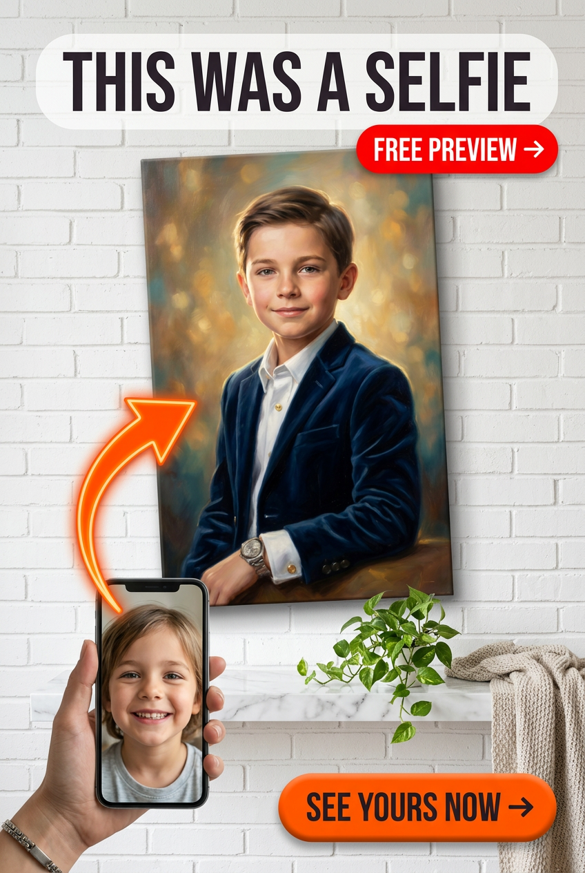 Custom Renaissance Boy Portrait — Regal Canvas from Photo