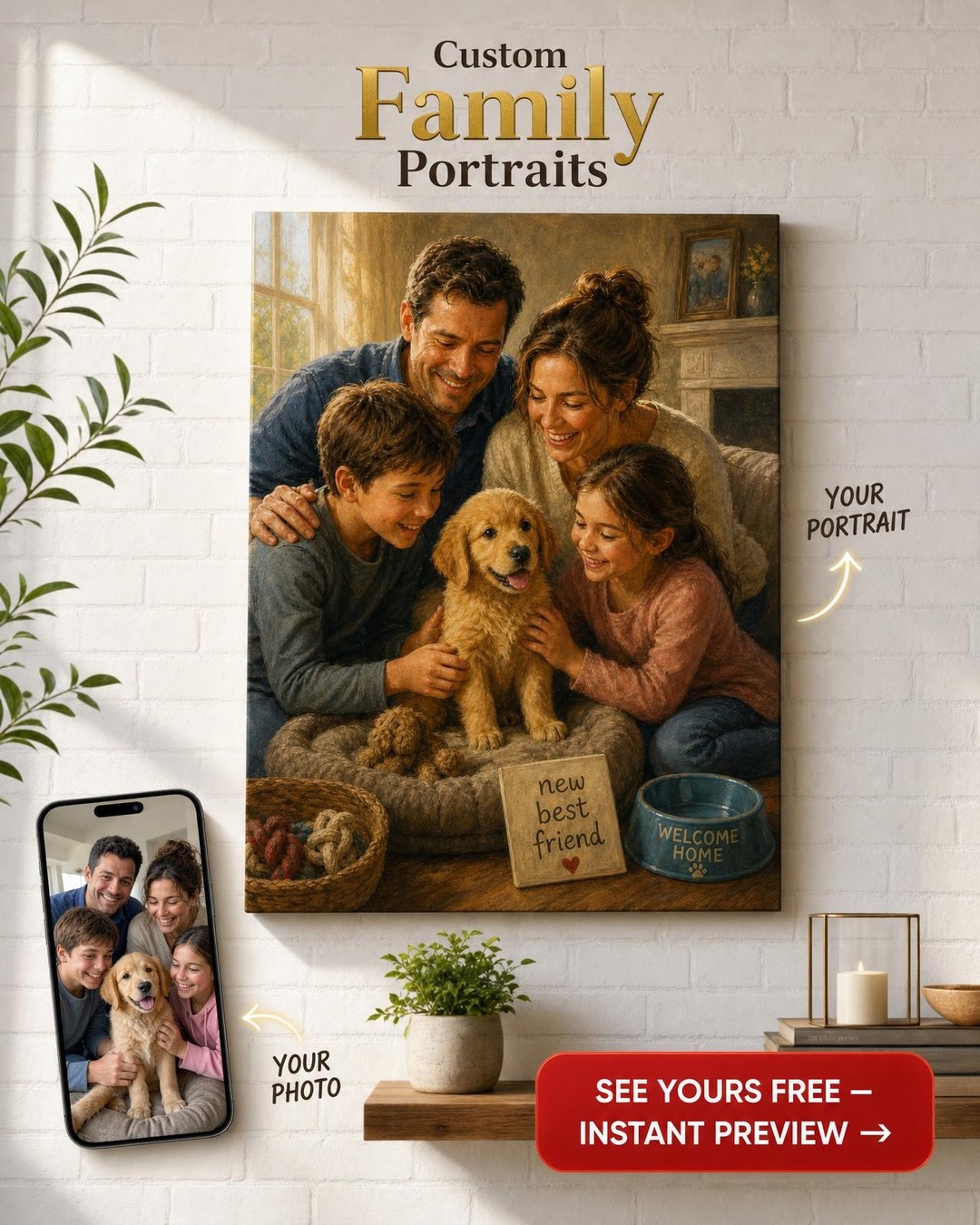 Joyful Family Reunion Canvas Gift