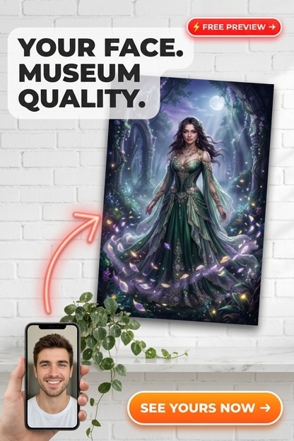 Enchanted Bloom: Fantasie-Blumenporträt für Ihn