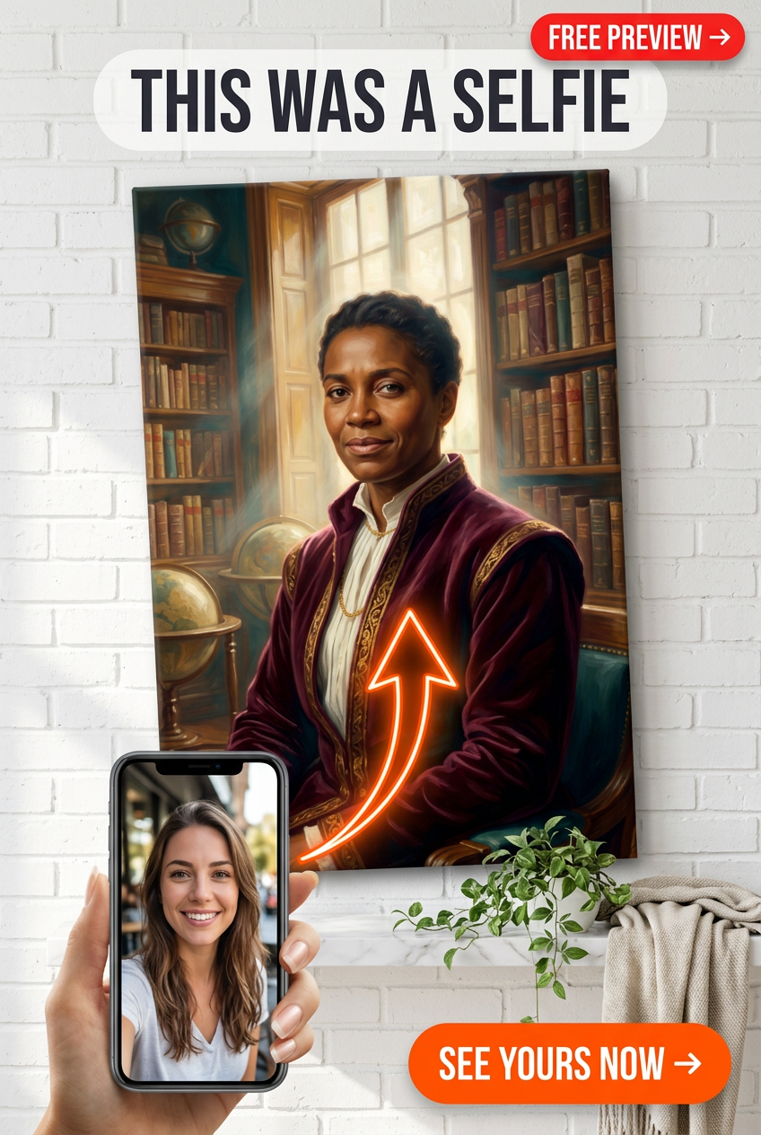 Custom Renaissance Woman Portrait — Regal Scholar Canvas from Photo