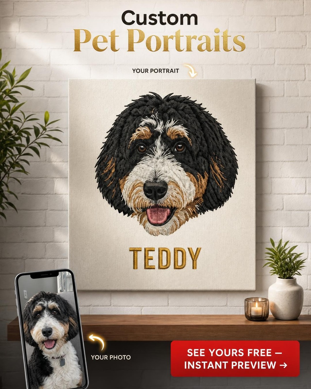 Premium Custom Portrait from Photo | Personalized Canvas Gift