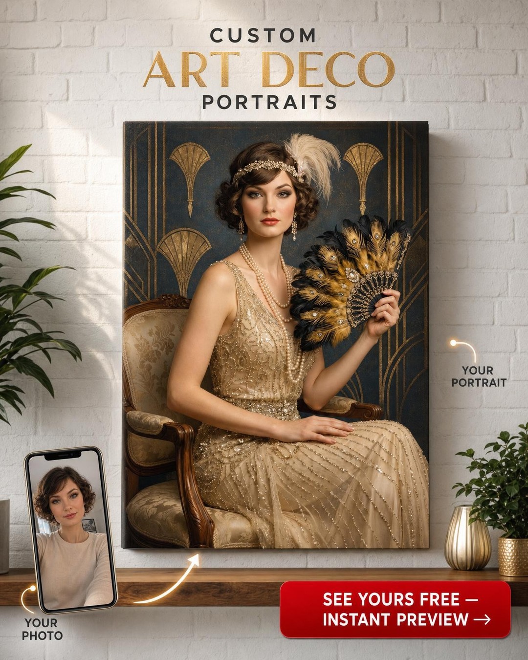 Custom 1920s Royal Portraits for Her