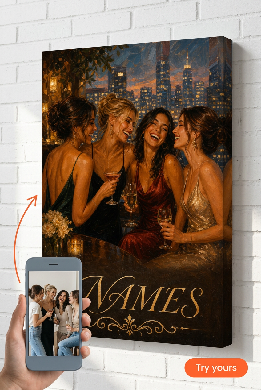 Girls Night Out Custom Portrait from Photo | Personalized Undefined Gift