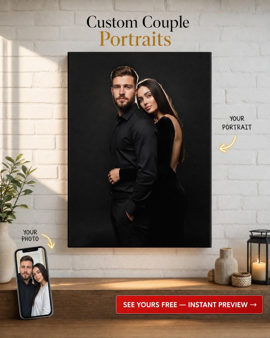Custom Portrait from Photo | Personalized Canvas Gift