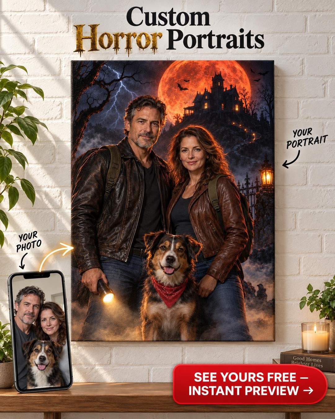 Horror Movie Poster Custom Portrait from Photo | Personalized Gift