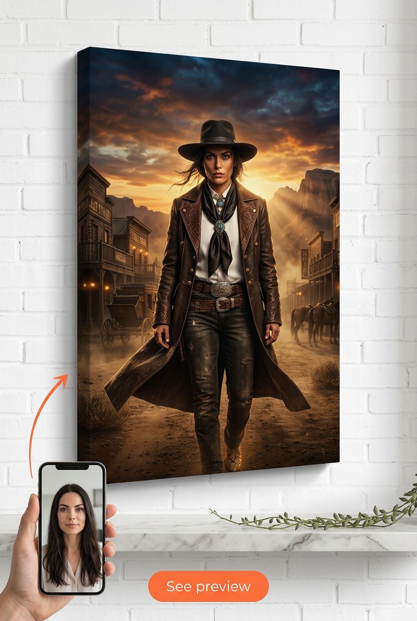 Episches Wild-West-Porträt - Legendäre Kunst