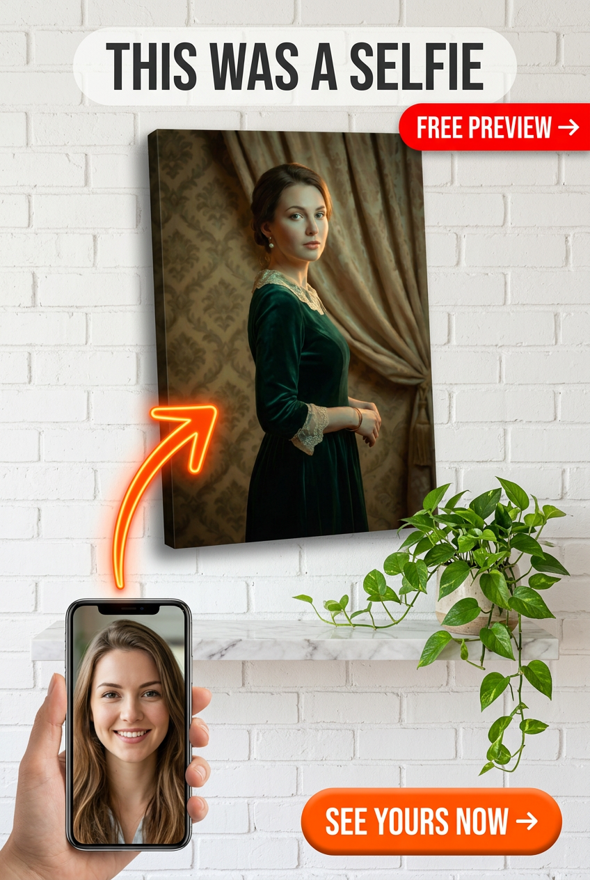Custom Victorian Woman Portrait — Regal Canvas from Photo