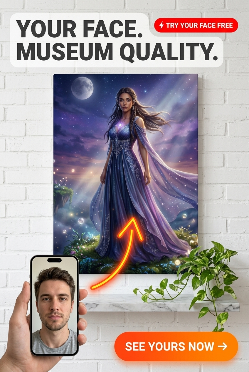 Ethereal Luminescence Portrait: Celestial Magic