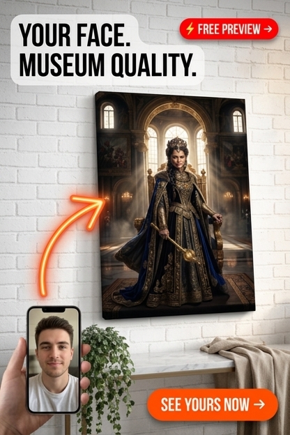Custom Royal Man Portrait — Regal Canvas from Photo