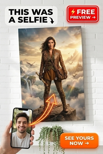 Custom Steampunk Man Portrait — Heroic Warrior from Photo Canvas
