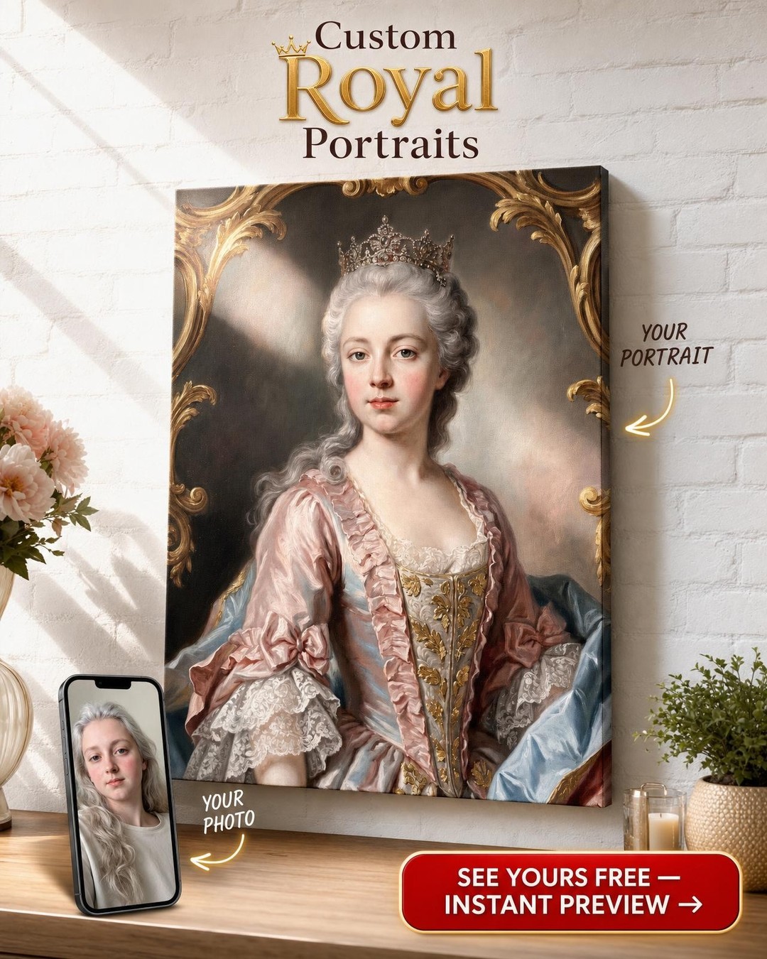 Regal Historical Era Custom Portrait | Premium Canvas Portraits