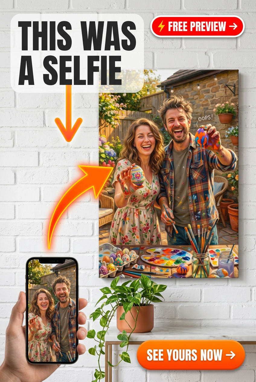 Custom Easter Egg Painting Couple Portrait