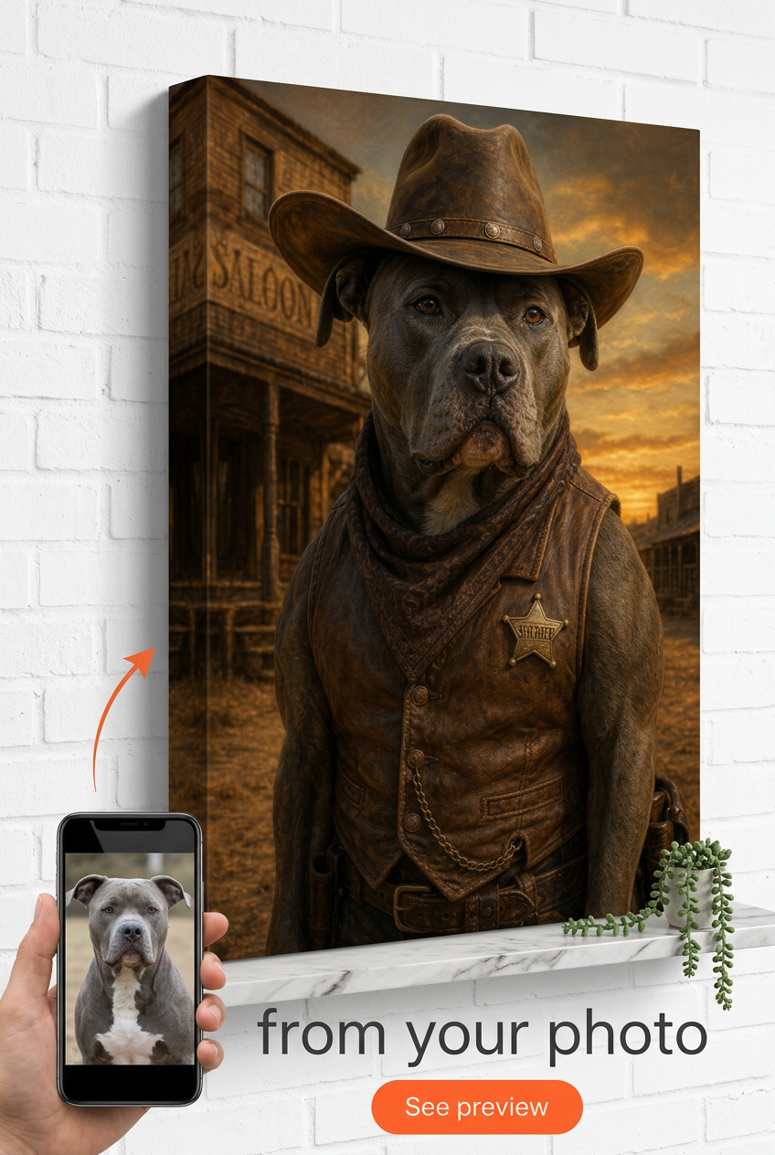 Custom Wanted Poster — $5000 Reward Vintage Canvas from Photo