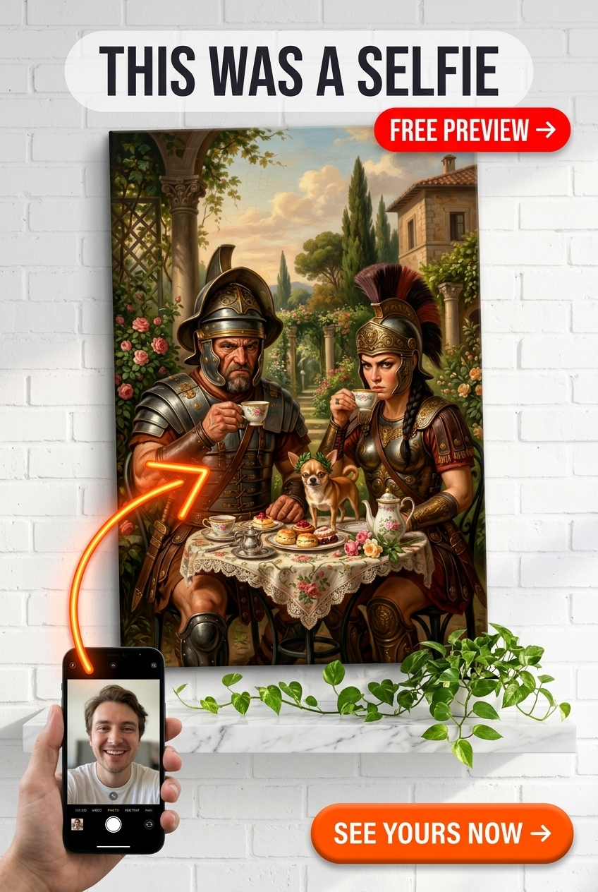 Gladiator Tea Party Gepersonaliseerd Portret