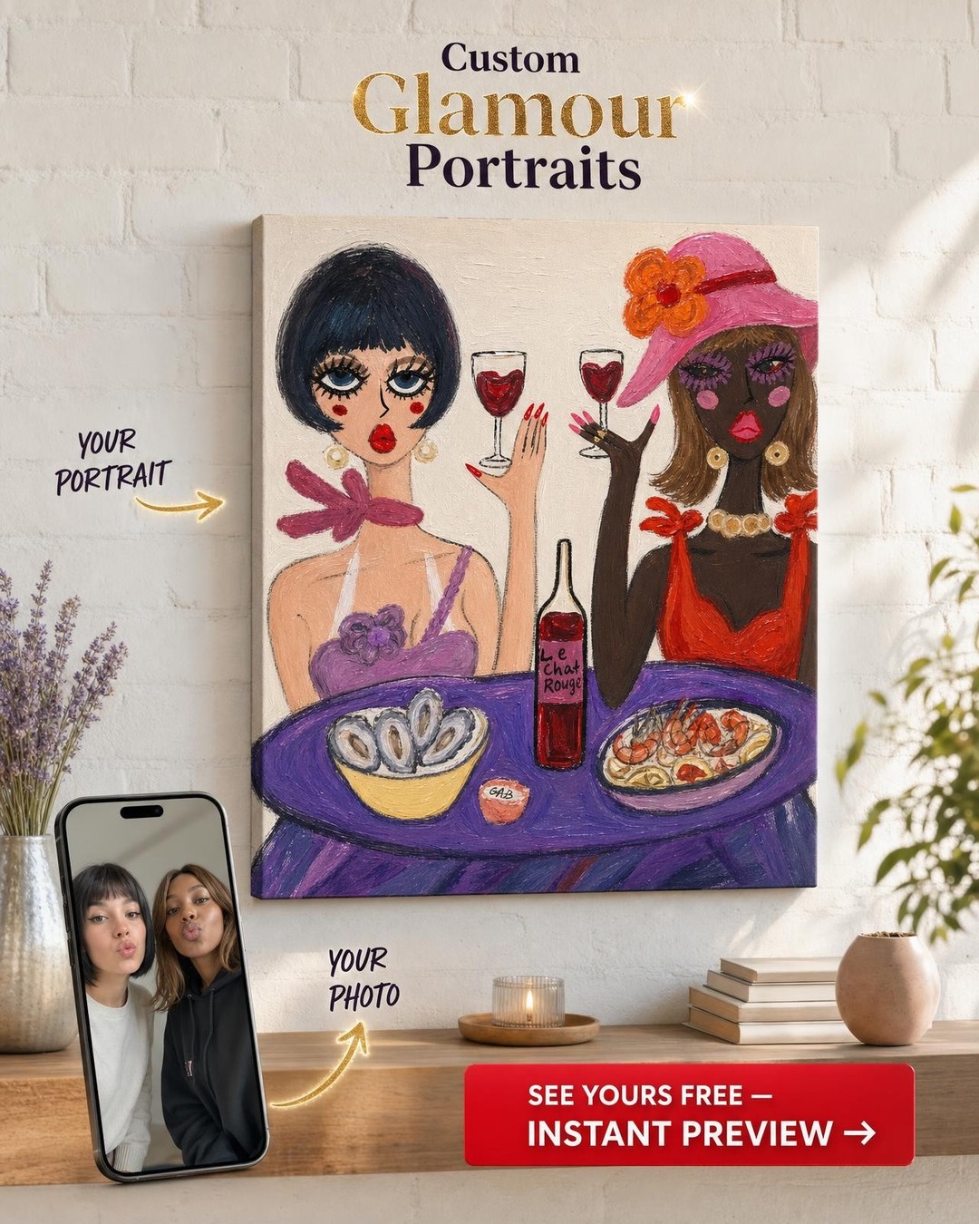 Portrait Canvas Custom Portrait from Photo | Personalized Gift