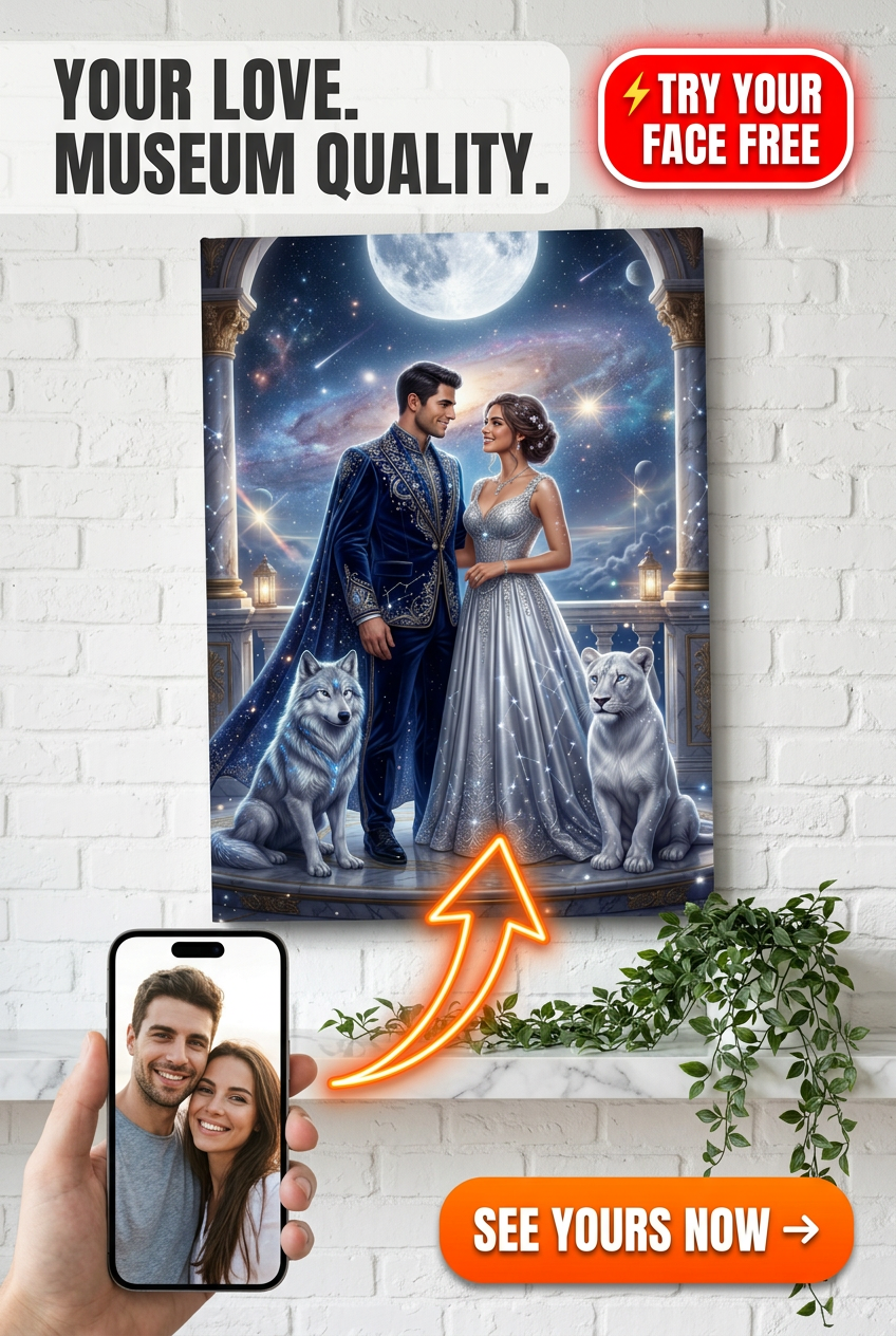Dinastia Estelar: Retrato Personalizado de Casal