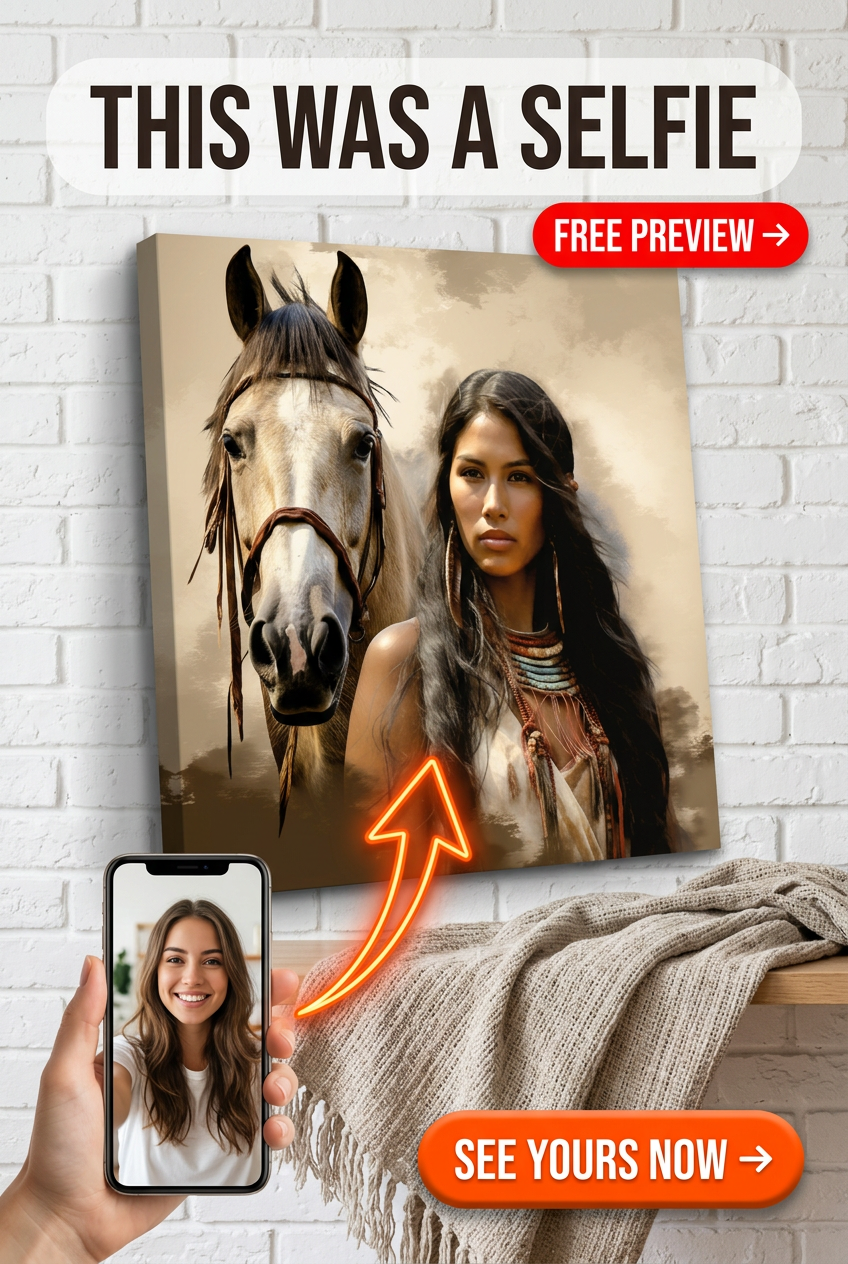 Portrait personnalisé d'inspiration western à partir d'une photo | Cadeau personnalisé pour elle