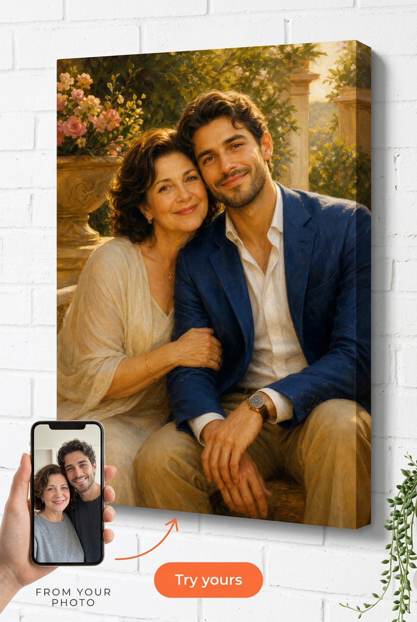 Gifts for Mother in Law — Warm Family Portrait Canvas from Photo