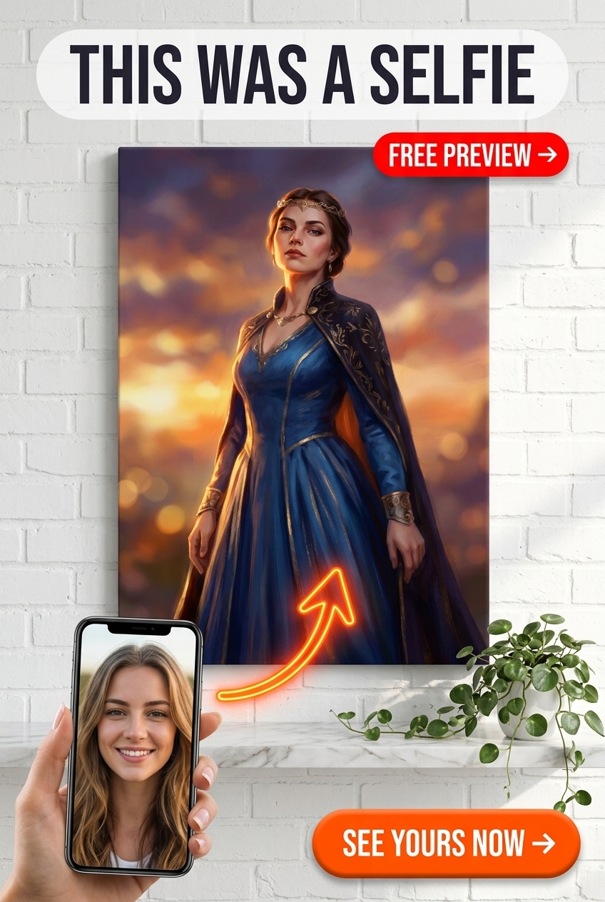Portrait de Reine Guerrière Personnalisé Puissant