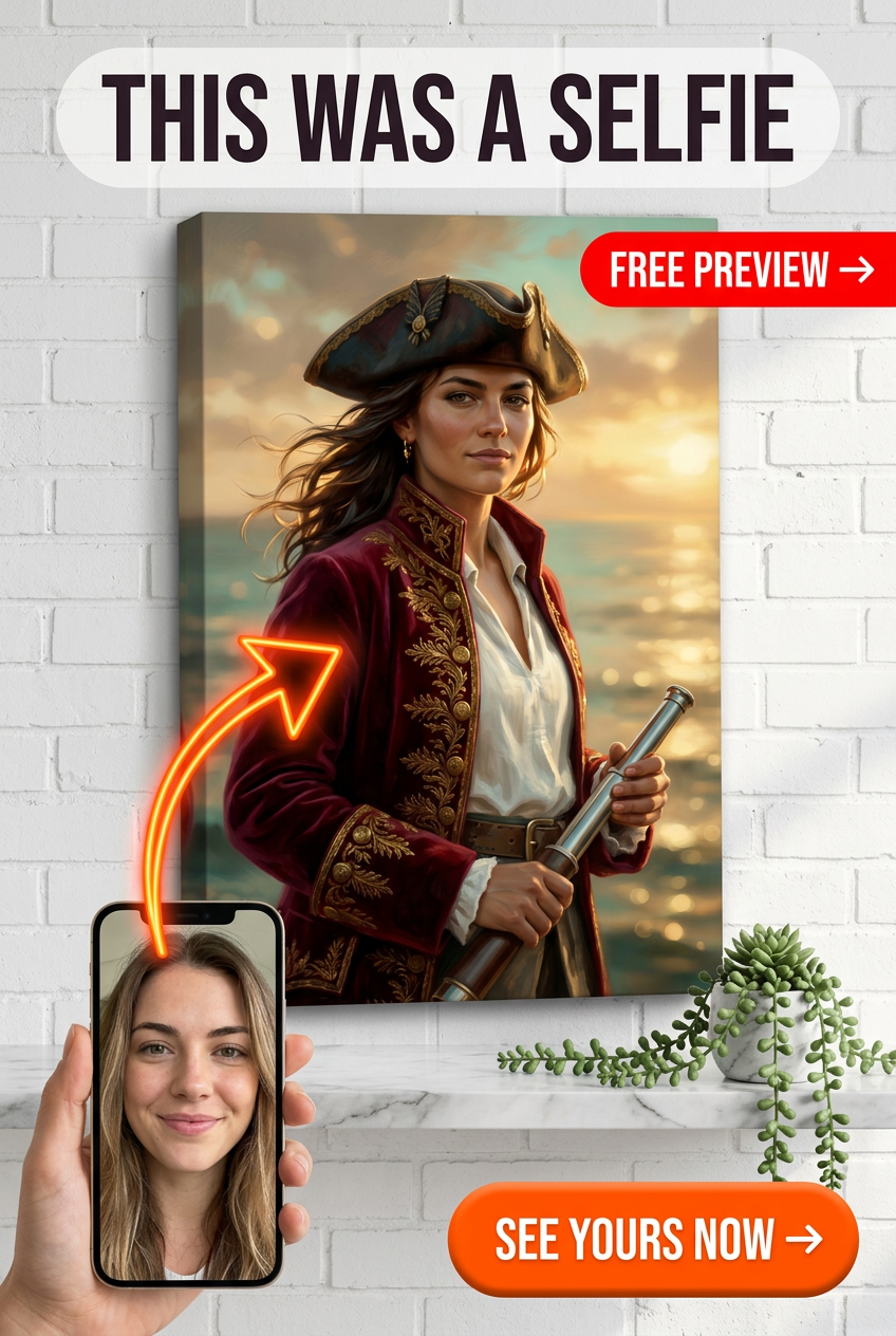 Retrato de Pirata Personalizado para Ele