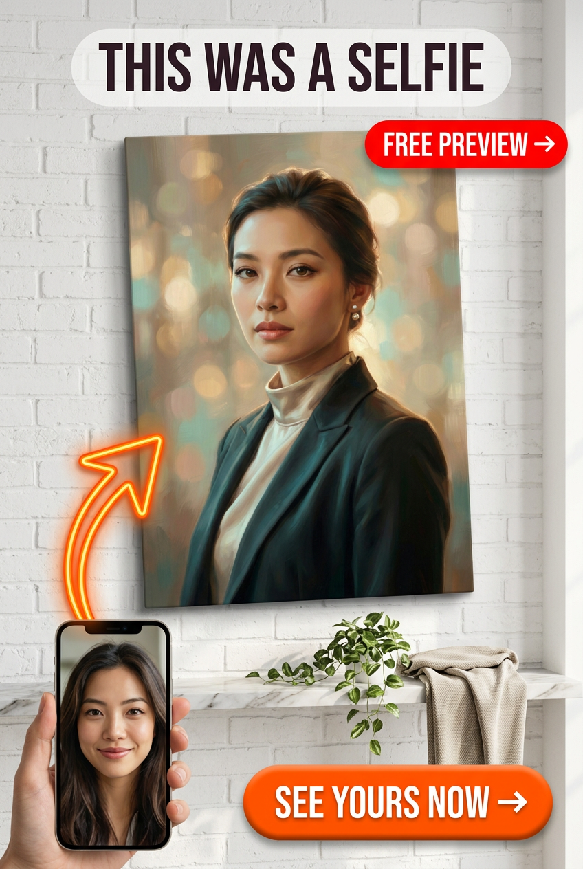 Custom Impressionist Woman Portrait — Serene Canvas Art from Photo