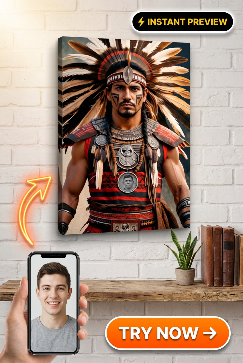 Portrait Personnalisé Inspiré du Style Tribal à Partir de Photo | Cadeau pour Lui