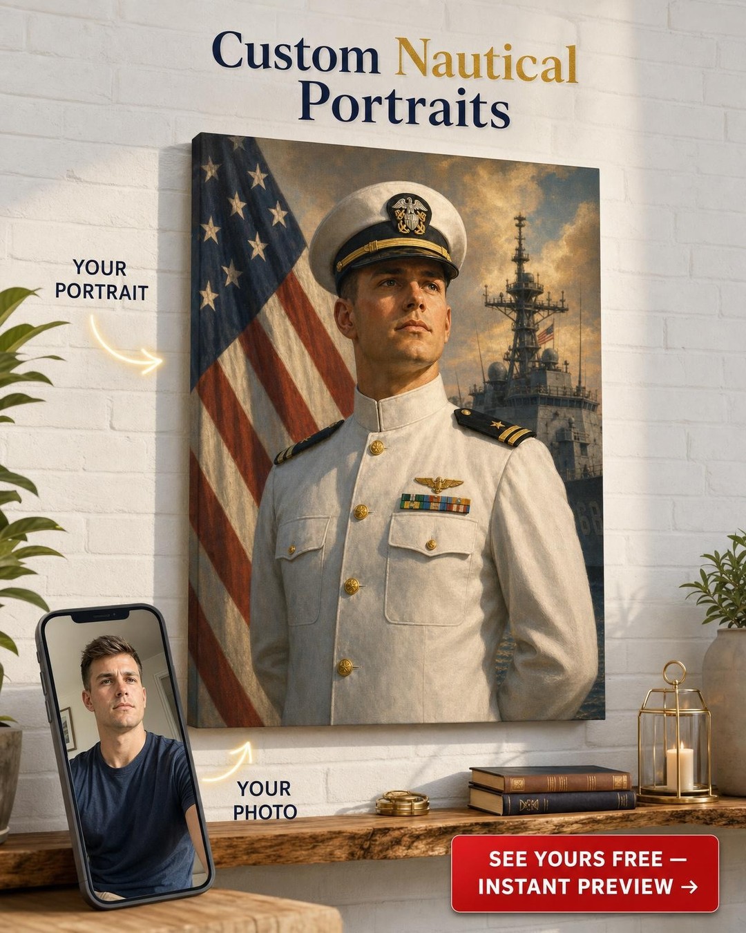 Naval Service Art on Canvas
