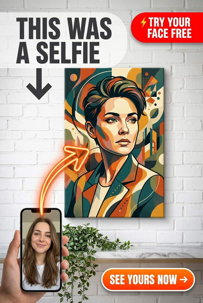 Custom Pop Art Woman Portrait — Whimsical Canvas from Photo