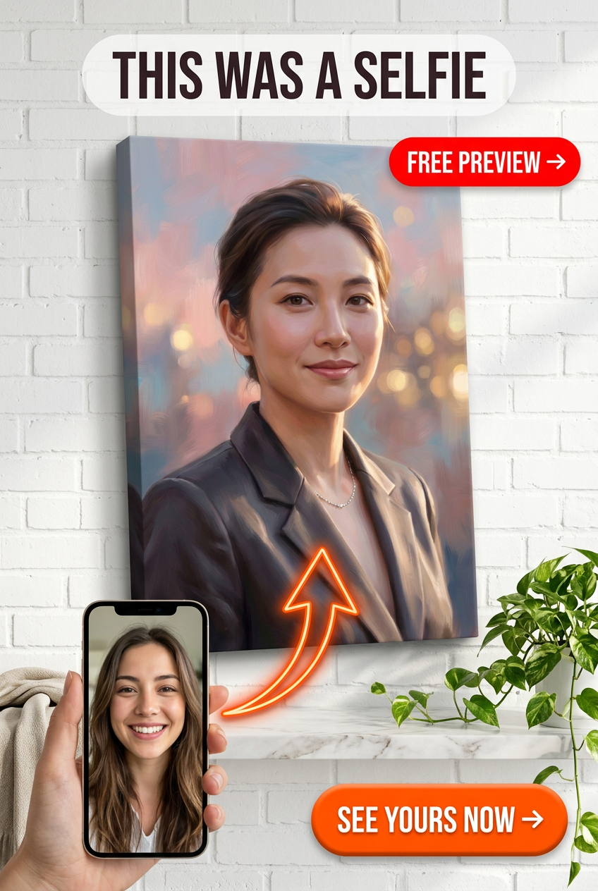 Custom Impressionist Woman Portrait Canvas — Serene & Elegant from Photo
