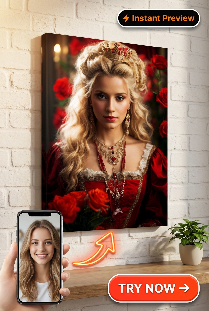Royal Custom Portrait from Photo | Personalized Gift for Her
