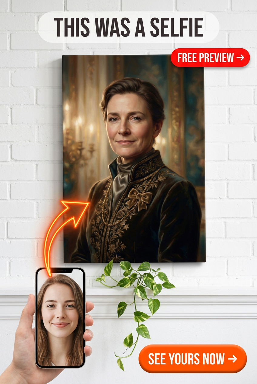 Custom Victorian Woman Portrait — Regal Canvas from Photo