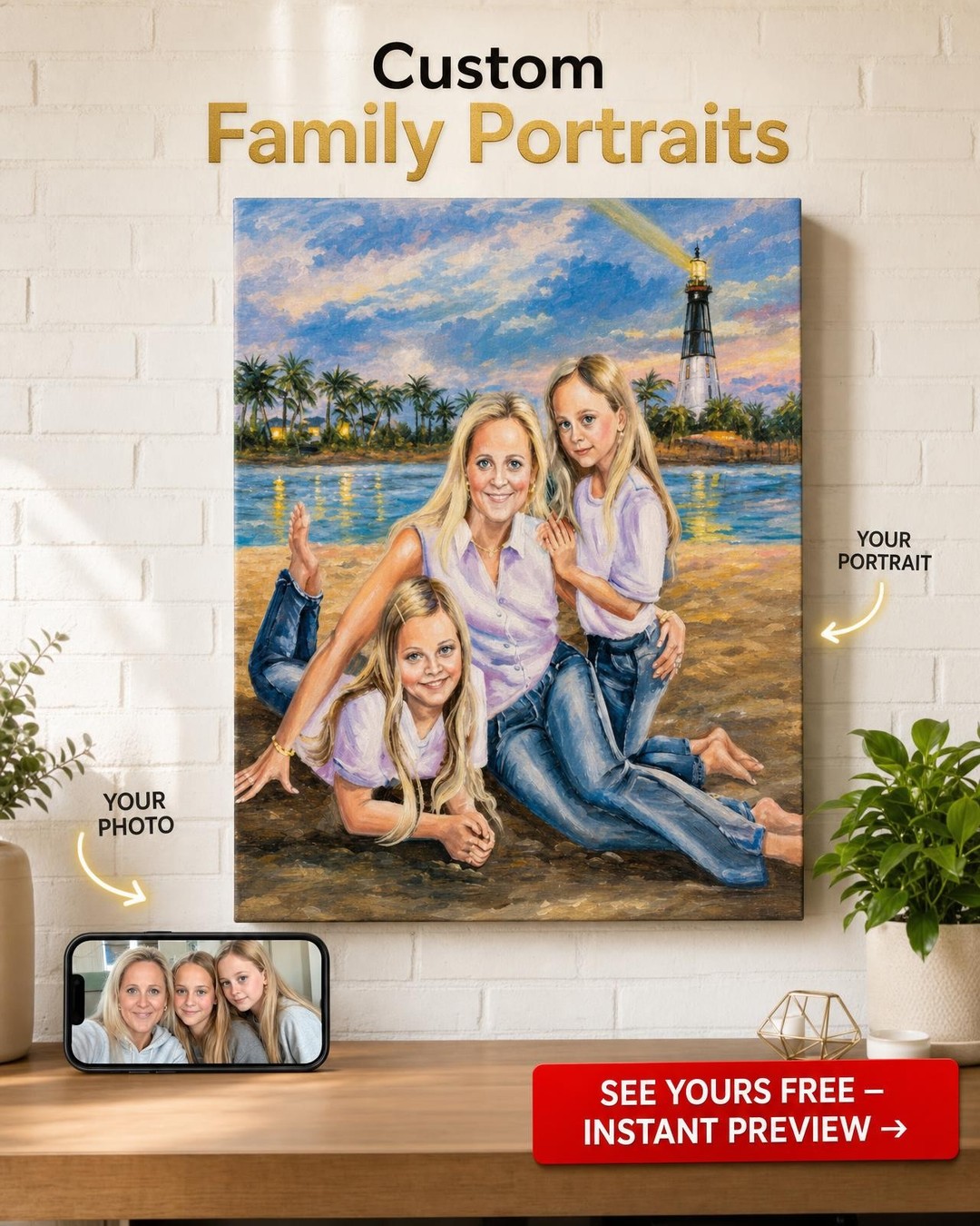 Custom Portrait from Photo | Personalized Canvas Gift