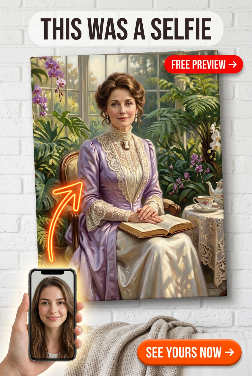 Custom Victorian Woman Portrait — Regal Canvas from Photo