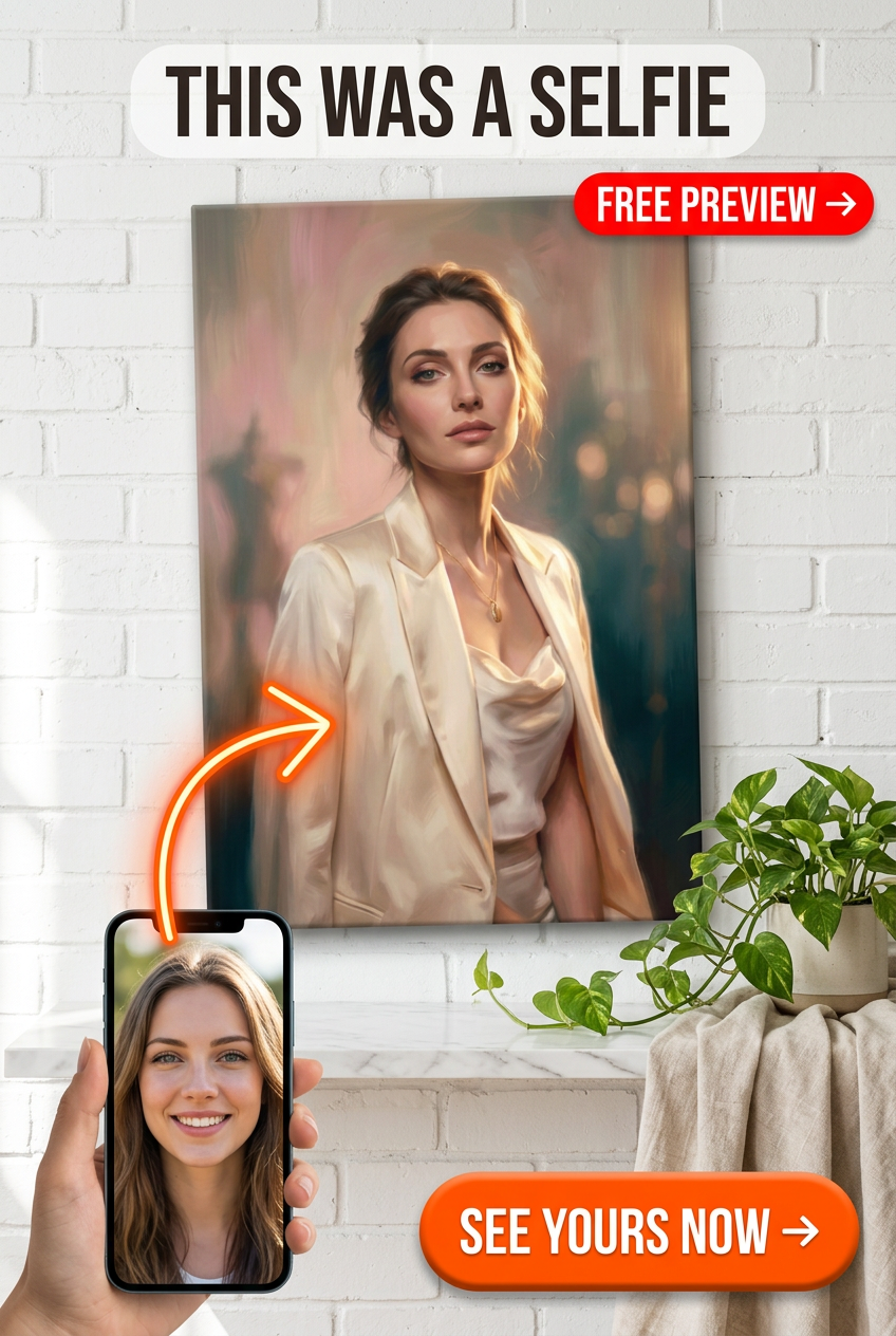 Custom Impressionist Woman Portrait — Serene Canvas Art from Photo