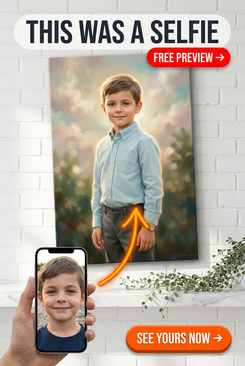 Custom Renaissance Boy Portrait — Serene Museum Canvas from Photo