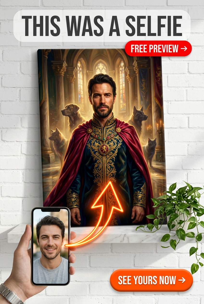 Custom Royal Man Portrait — Regal Canvas from Photo