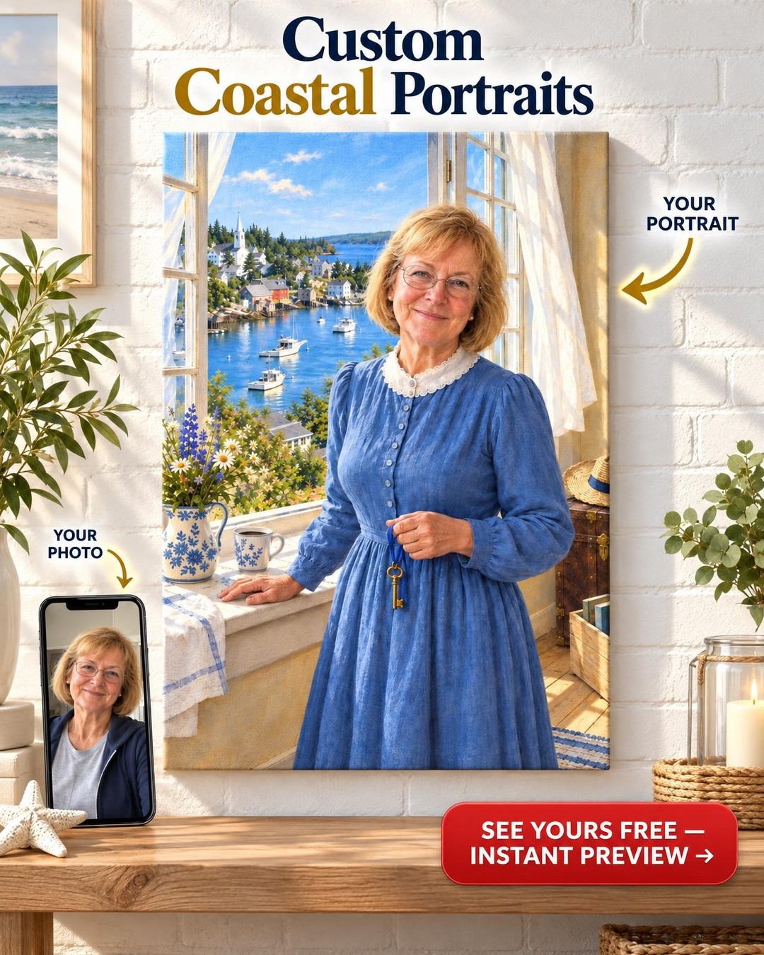 Her New View Custom Portrait from Photo | Personalized New Chapter Gift