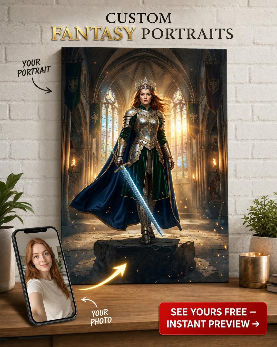 Epický Fantasy Hrdina Vzestup Vlastní Portrét