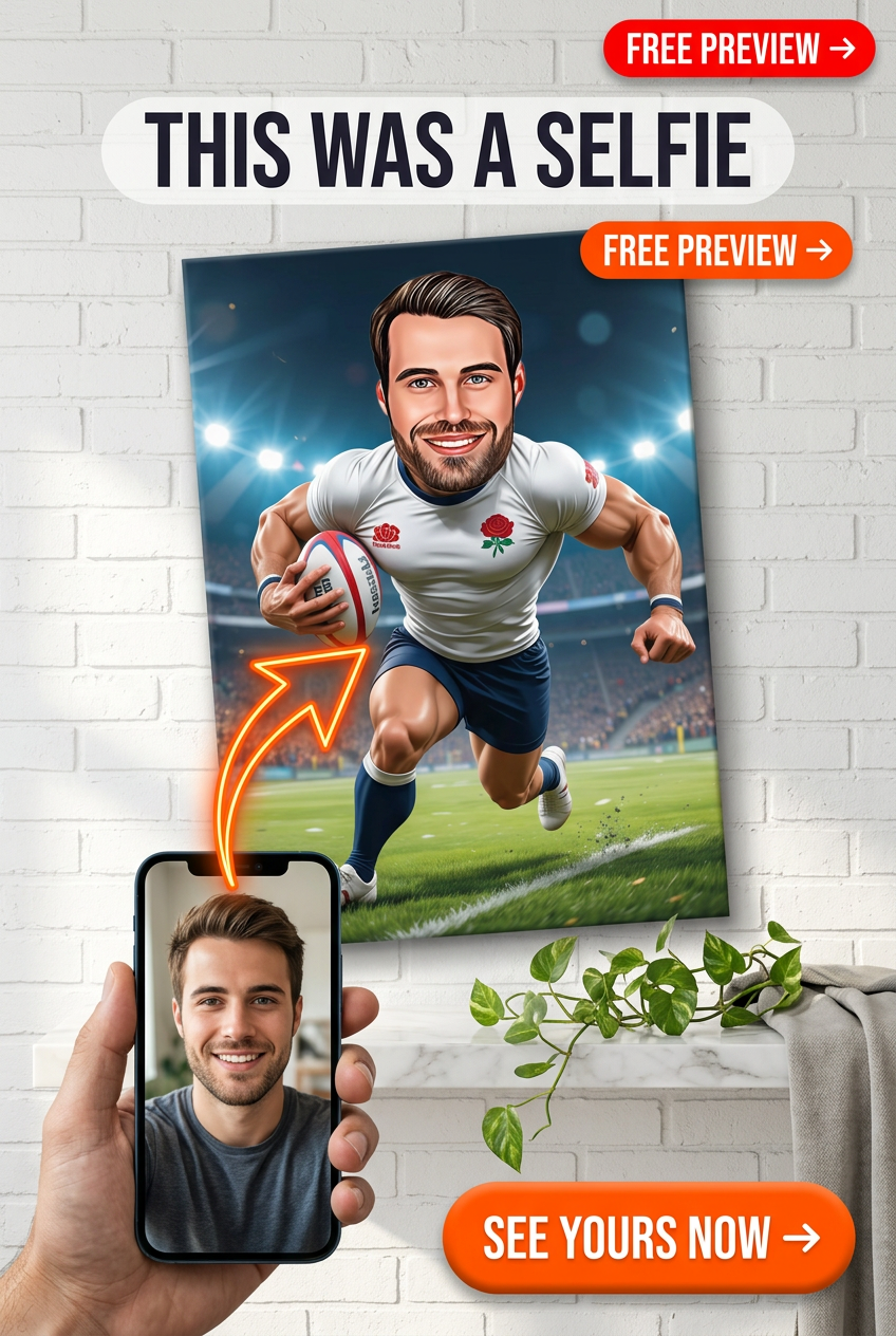 Portret Tematyczny Rugby | Personalizowany Prezent dla Niego