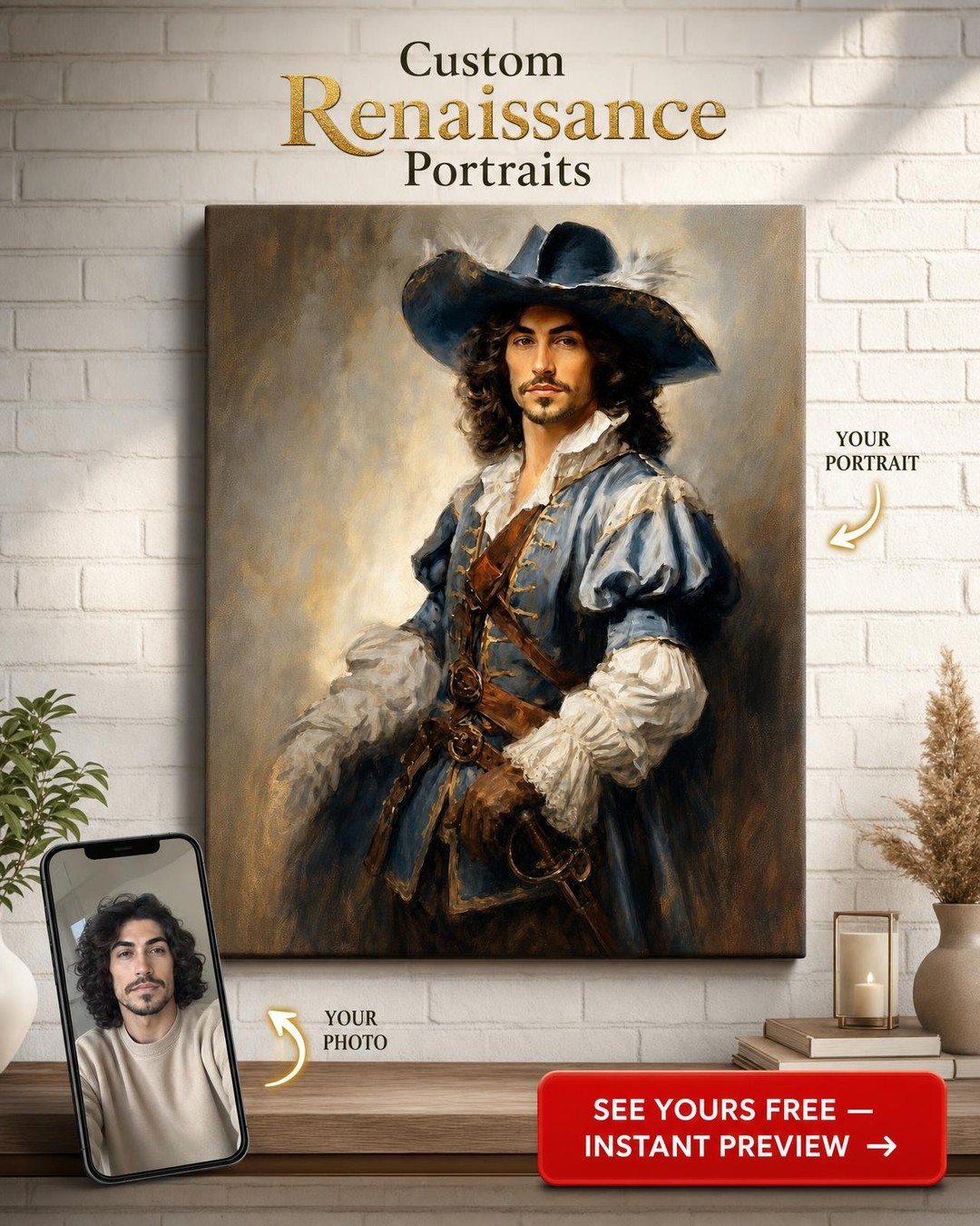 Young Royal Cavalier Portrait Gift