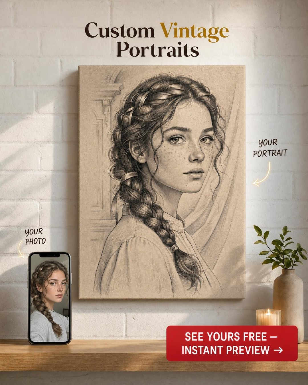 Custom Portrait from Photo | Personalized Canvas Gift