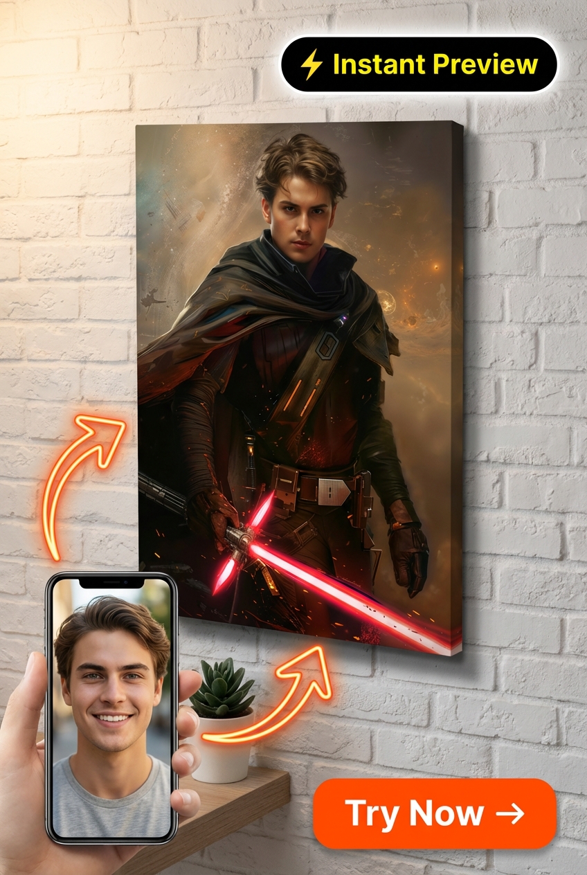Space-Themed Custom Portrait from Photo | Personalized Gift for Him