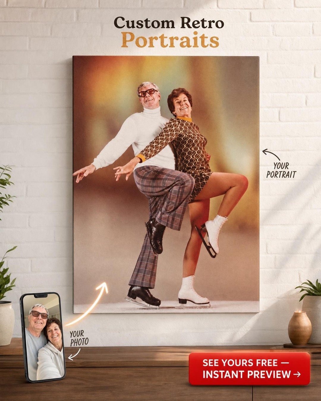 Premium Custom Portrait from Photo | Personalized Canvas Gift