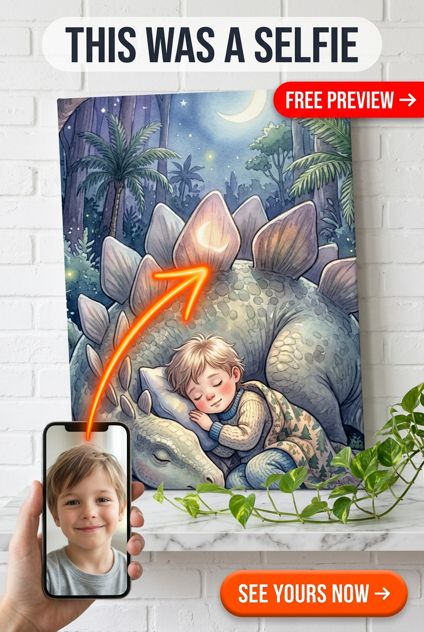 Stegosaurus Bewaakte Slaap Gepersonaliseerd Portret