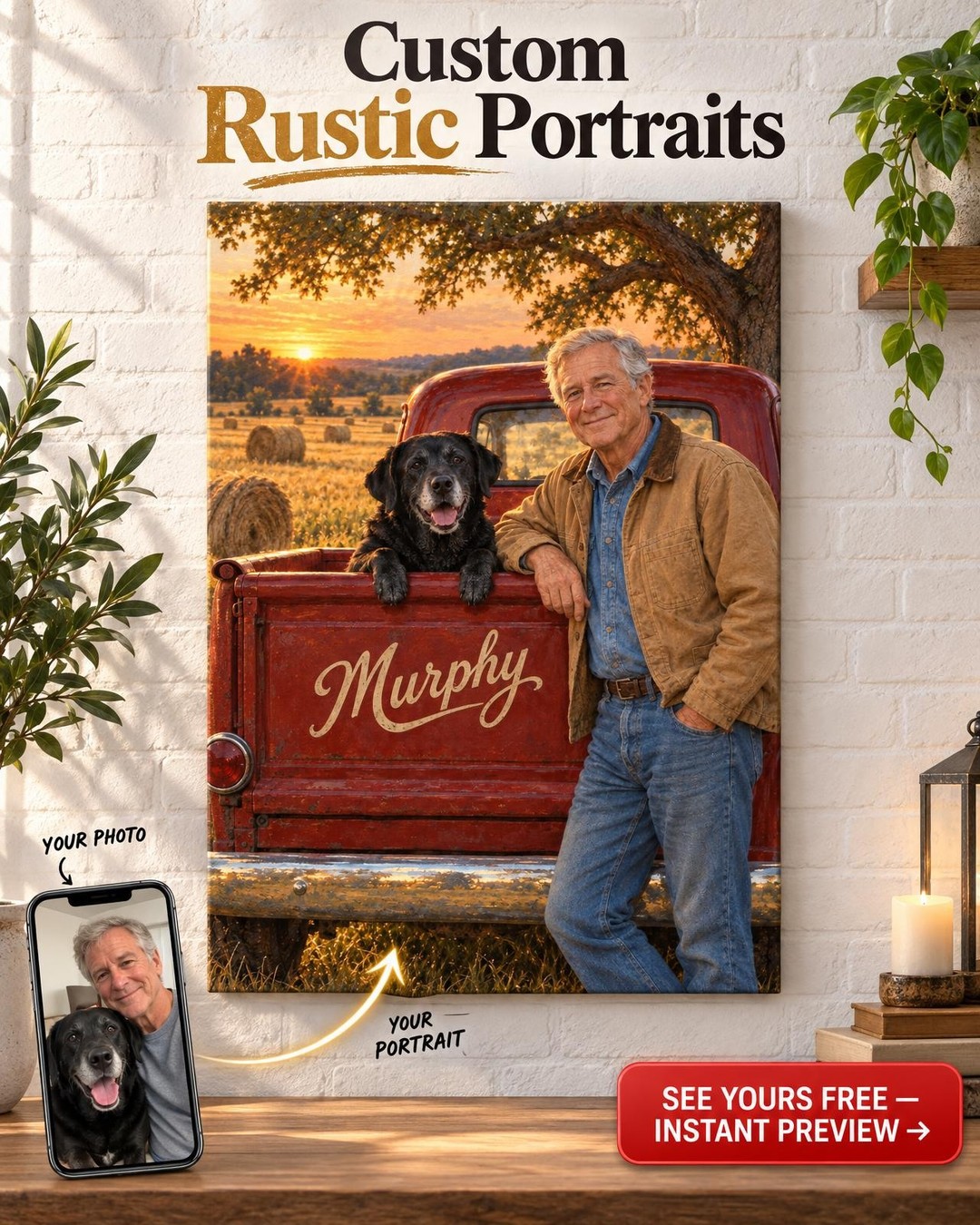 Riding Partners Custom Portrait from Photo | Personalized Me and My Dog Gift