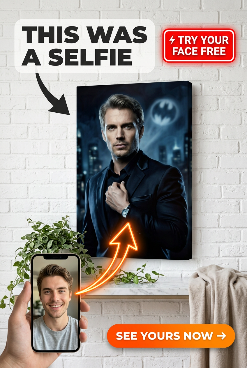 Superhero Cityscape Custom Portrait | Premium Canvas