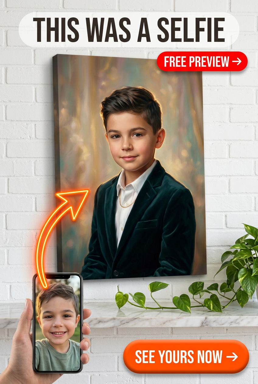 Zeitlose Aura: Personalisiertes Portrait für Jungen